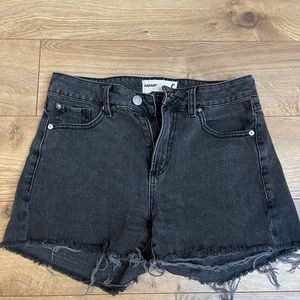 Garage black denim boyfriend fit cutoff jeans